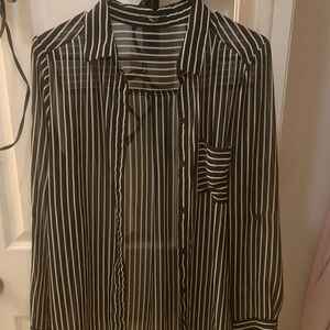 Forever 21 Black and White Striped Blouse